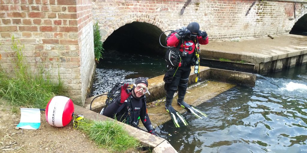 Nigel and Dom about to enter the water